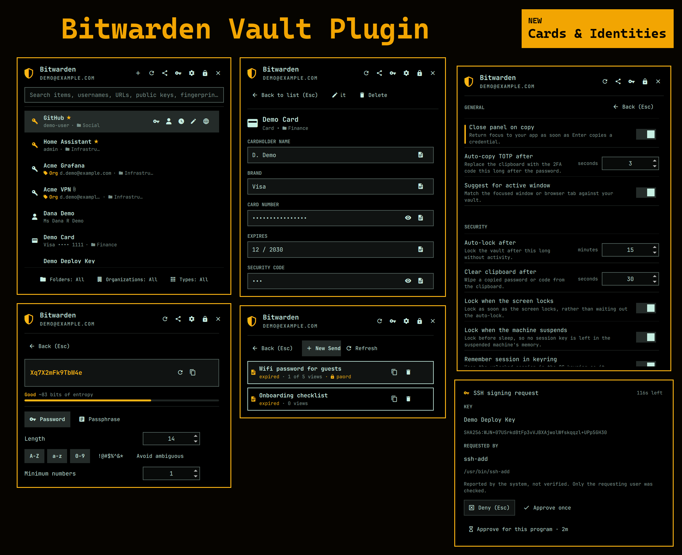 Bitwarden Vault Plugin preview